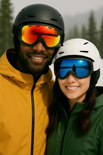 Winter sports goggles: lenses and protection